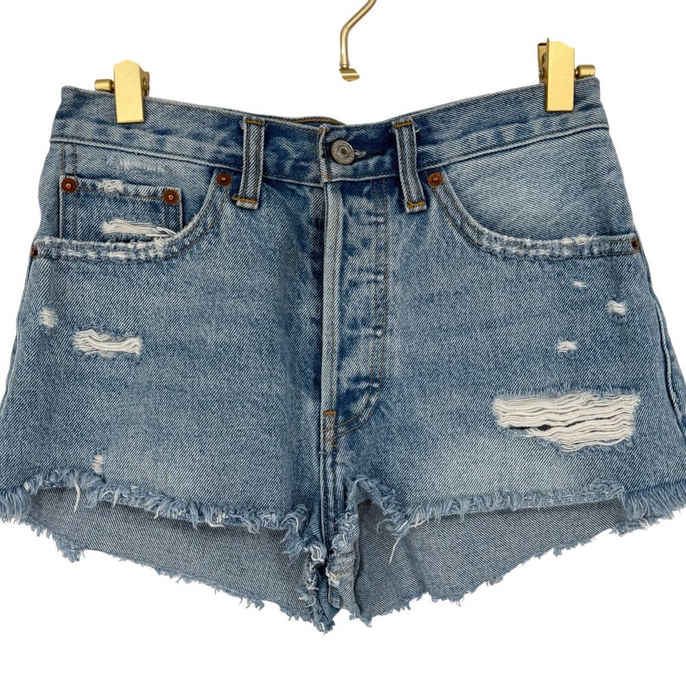 Abercrombie & Fitch Denim Jean Shorts High Rise Womens 25 Cotton Cutoff Jorts